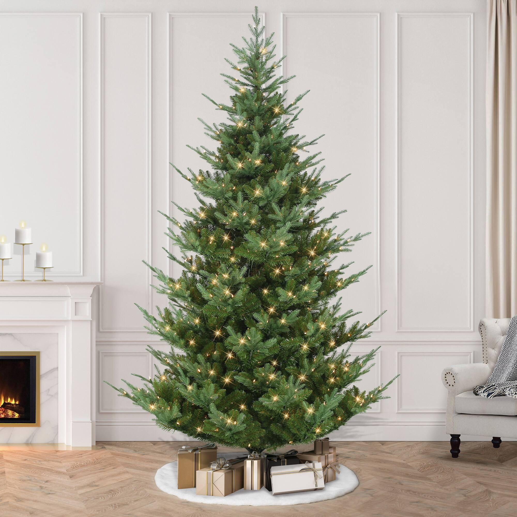 9ft. Pre-Lit Hillside Spruce Artificial Tree, Clear LED Lights